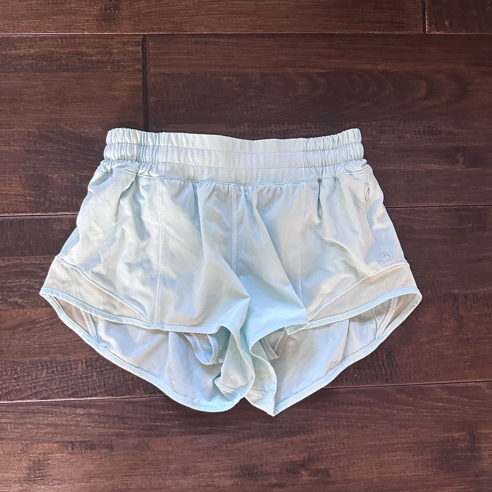 teal lululemon hotty hot shorts